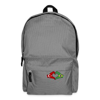 Türkei Brasilien Flagge Hände Herzform - Rucksack - Mittelgrau - Vorne