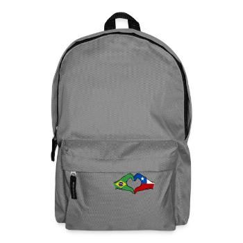 Brasilien Chile Flagge Haende Herzform - Rucksack - Mittelgrau - Vorne