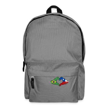 Brésil Chili Drapeau Main Coeur Forme Utilisé - Sac à dos - gris éléphant - Devant