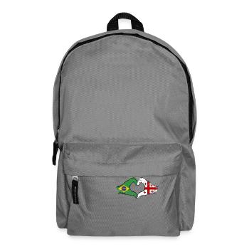 Brazil Georgia flag hands heart shape used - Backpack - elephant grey - Front
