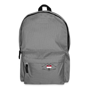 Yemen Flag Heart Shape - Backpack - elephant grey - Front