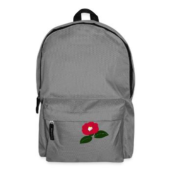 Rote Kamelienblüte Illustration2 - Rucksack - Mittelgrau - Vorne