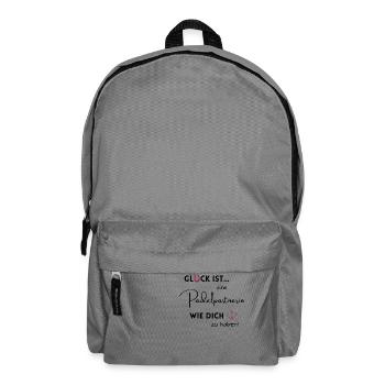 padel Paddel Partnerin Geschenk Tennis Glück ist - Rucksack - Mittelgrau - Vorne