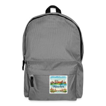 München Aquarell - Rucksack - Mittelgrau - Vorne