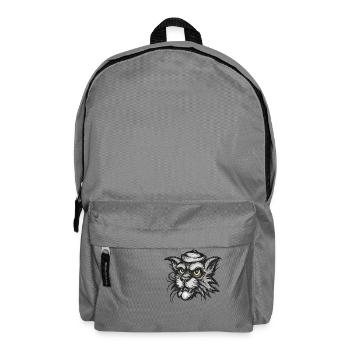 Tête de chat forte - style de tatouage classique - Sac à dos - gris éléphant - Devant