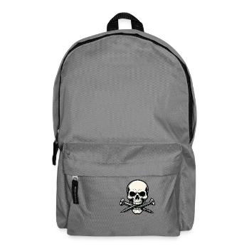 Totenkopf mit Doppelschrauben - Rucksack - Mittelgrau - Vorne