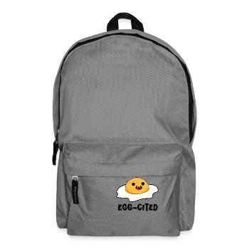Egg-cited! – Cracked Egg Doodle, Playful Sketch - Backpack - elephant grey - Front