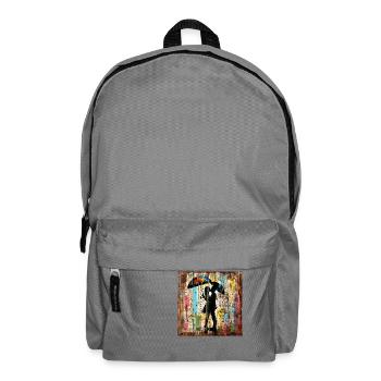 Graffiti küssendes Paar Rost Metall urban Streetar - Rucksack - Mittelgrau - Vorne