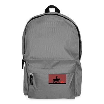 Western Reiter Sonnenuntergang - Rucksack - Mittelgrau - Vorne