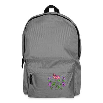Blumen - Rucksack - Mittelgrau - Vorne