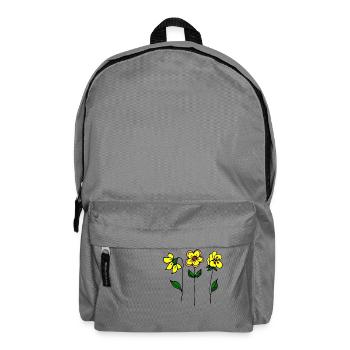 Blumen - Rucksack - Mittelgrau - Vorne
