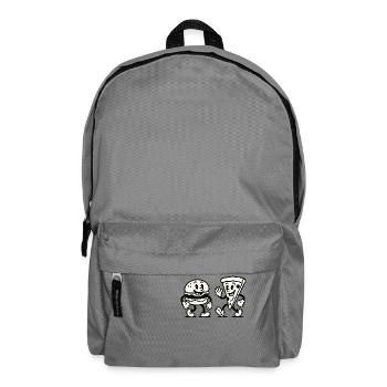 burger pizza comic - Rucksack - Mittelgrau - Vorne