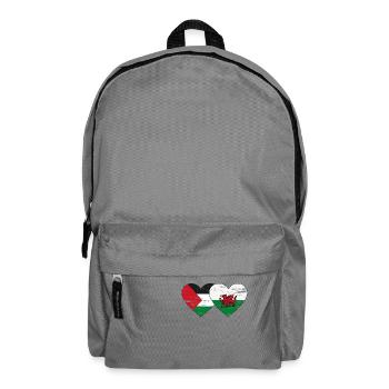 Drapeau de la Palestine Pays de Galles coeur utilisé - Sac à dos - gris éléphant - Devant