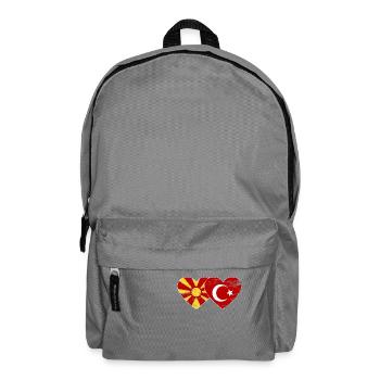 Macedonia Turkey Flag Heart used - Backpack - elephant grey - Front