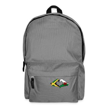 Jamaïque Pays de Galles Drapeau Mains Coeur Forme - Sac à dos - gris éléphant - Devant
