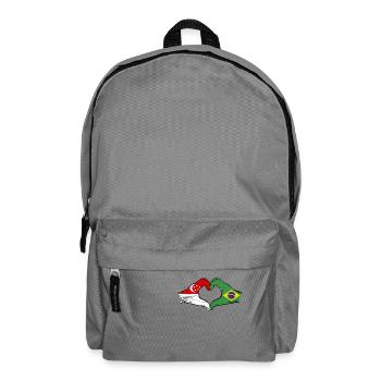 Singapore Brazil Flag Hands Heart Shape Used - Backpack - elephant grey - Front