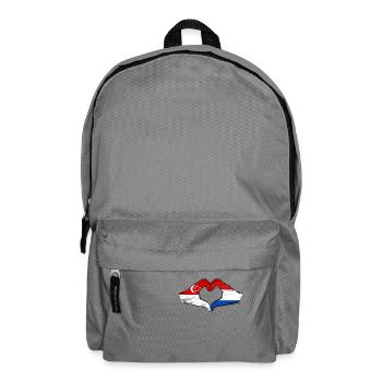 Singapour Hollande drapeau mains forme coeur utilisé - Sac à dos - gris éléphant - Devant