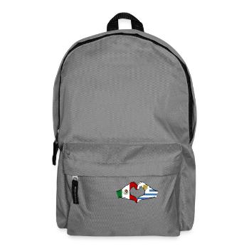 Mexico Uruguay flag hands heart shape used - Backpack - elephant grey - Front