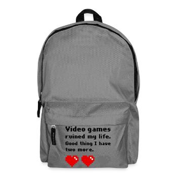 Video games ruined my life - Backpack - elephant grey - Front