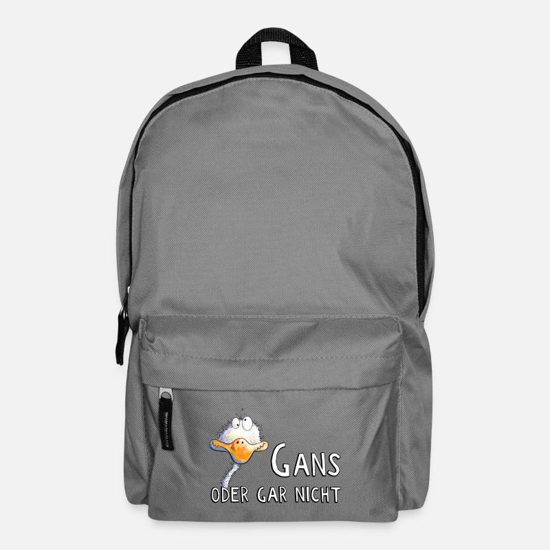 Gans Oder Gar Nicht I Gänse Wortspiel - Rucksack - Mittelgrau
