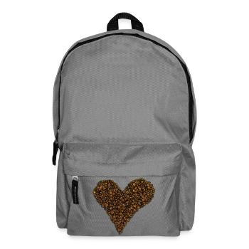 Ein Herz aus Kaffeebohnen - Rucksack - Mittelgrau - Vorne