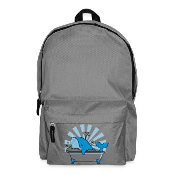 Baleine dans la baignoire – Funny Ocean Design - Sac à dos - gris éléphant - Devant