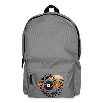 Retro Vinyl Rhythm Stripes - Backpack - elephant grey - Front