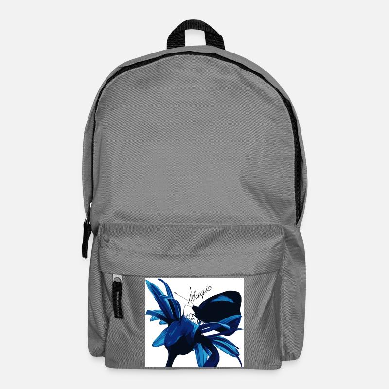 Blaues Blütenzauber mit Magic - Rucksack - Mittelgrau