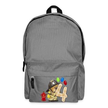 Fire Brigade Dog Four Balloon Celebration 4 Years - Backpack - elephant grey - Front