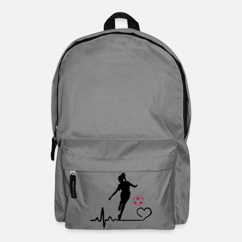 Fußballerin Herzschlag - Rucksack - Mittelgrau
