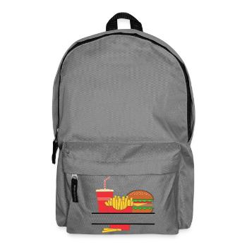 Pommesbuden-Logo oder Restaurant-Emblem - Rucksack - Mittelgrau - Vorne