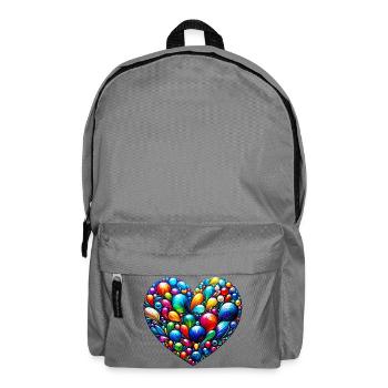 Buntes Herz - Rucksack - Mittelgrau - Vorne