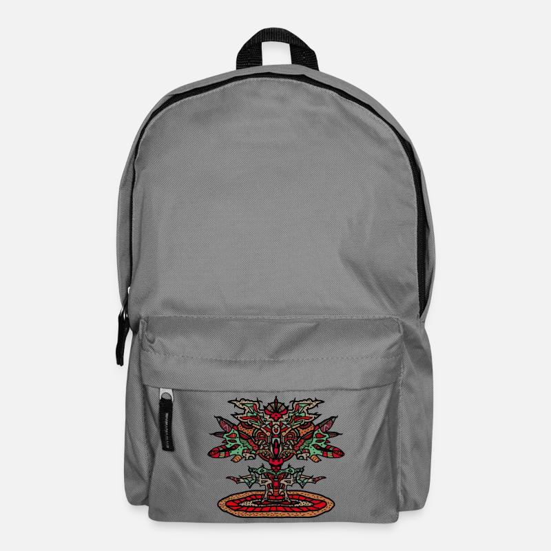 Totem-Drachen Mandala Psychedelisch - Rucksack - Mittelgrau