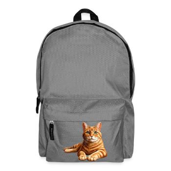 Realistic Orange Tabby Cat Portrait - Backpack - elephant grey - Front