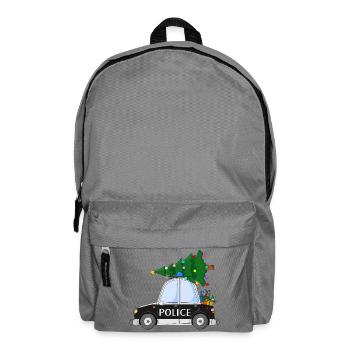 Polizeiauto Police Weihnachten schwarz - Rucksack - Mittelgrau - Vorne