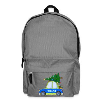 Polizeiauto Weihnachten Blau Gelb - Rucksack - Mittelgrau - Vorne