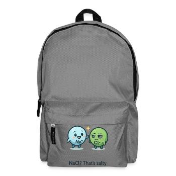 NaCl? That’s salty – Chemie mit Geschmack - Rucksack - Mittelgrau - Vorne