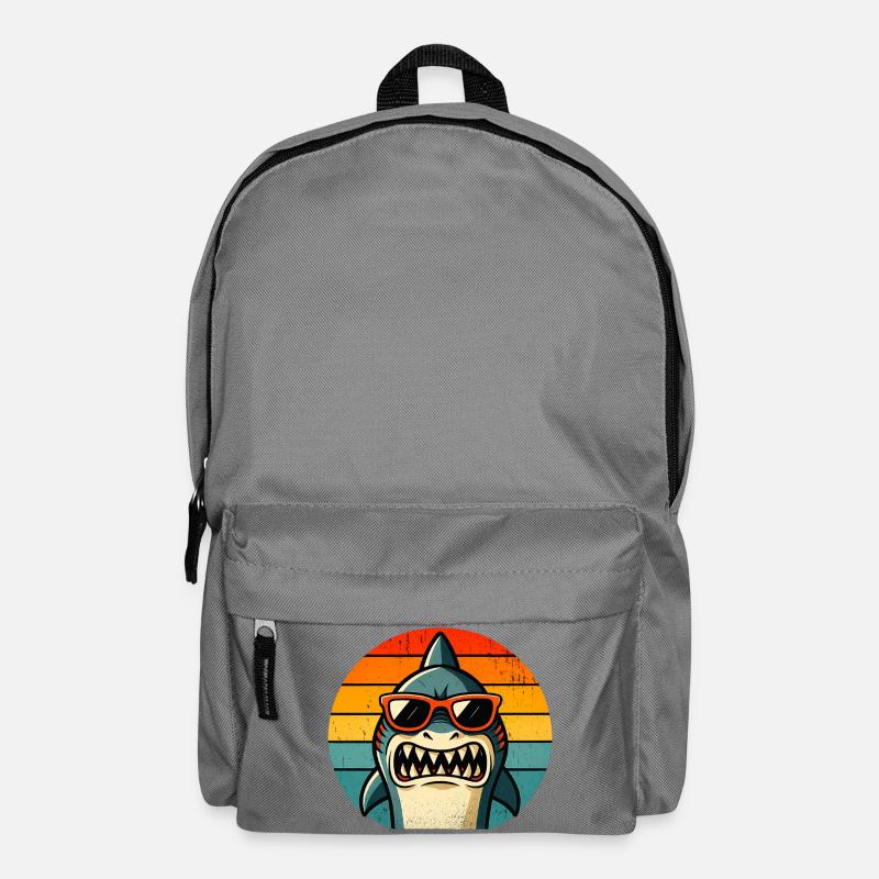 Cooler Hai mit Sonnenbrille - Rucksack - Mittelgrau