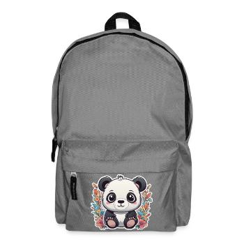 Panda Bear Cub Child in Cute Effervescent Style - Backpack - elephant grey - Front
