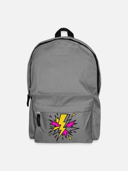 Yellow Beam Neon Explosion - Backpack - elephant grey