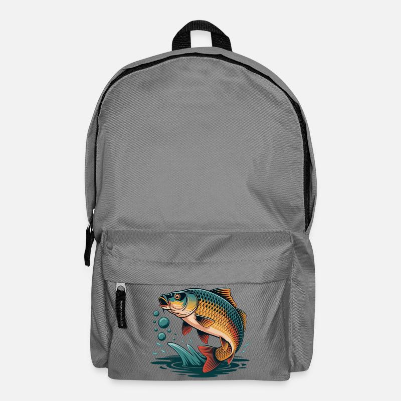Springender Karpfen - Rucksack - Mittelgrau