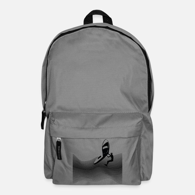 Wingfoiler sur vagues graphiques - Sac à dos - gris éléphant