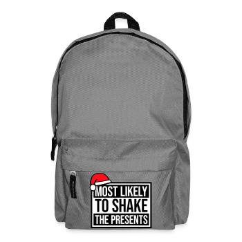 Le plus susceptible de secouer les cadeaux Noël Fun - Sac à dos - gris éléphant - Devant
