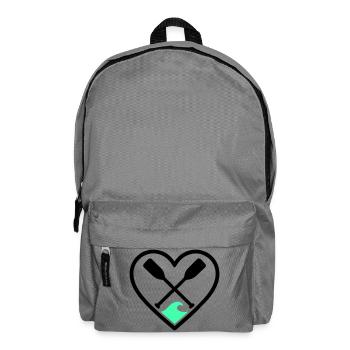 Canoe Kayak Heart Paddles Wave Sport Nature - Backpack - elephant grey - Front