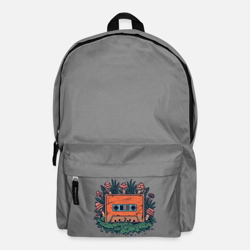 Retro cassette and forest mushrooms - Backpack - elephant grey