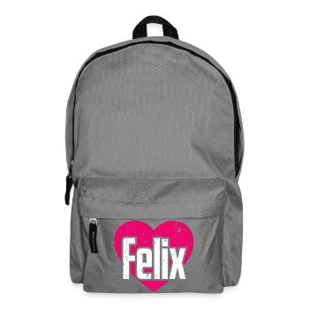 I Love Felix Pinkes Herz Ich liebe Felix - Rucksack - Mittelgrau - Vorne