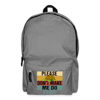 Lazy Turtle Funny Quote Retro Vintage - Backpack - elephant grey - Front