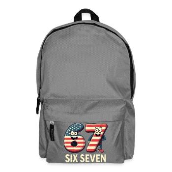 US Flag 67 Memes Six Seven - Backpack - elephant grey - Front
