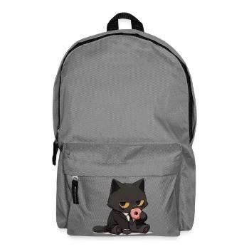 Chat en costume avec un beignet - Sac à dos - gris éléphant - Devant