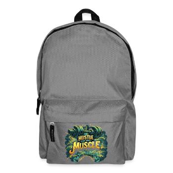 Hustle for Muscle Gym Motivation Fitness Workout - Rucksack - Mittelgrau - Vorne